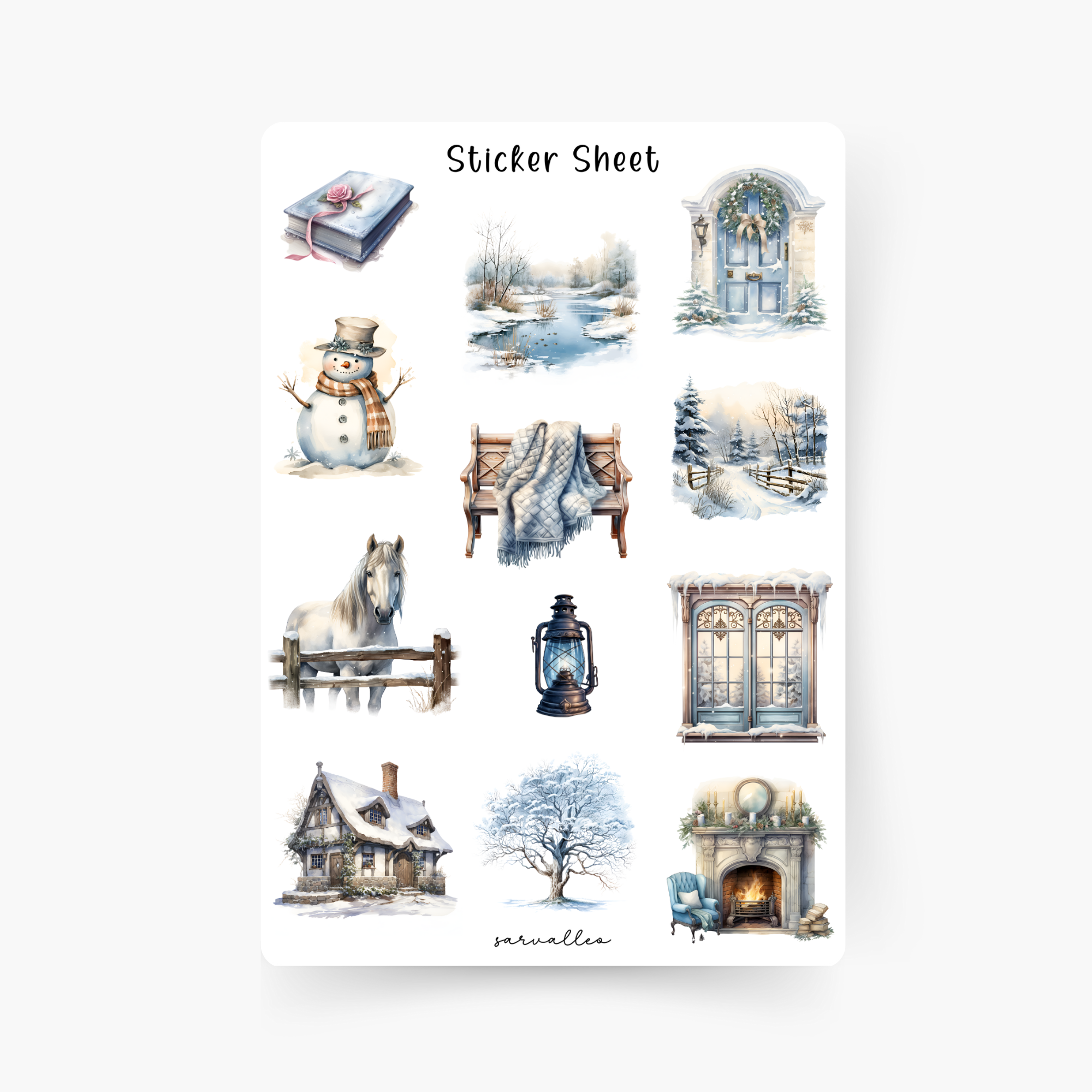 Winter Cottagecore Sticker Sheet