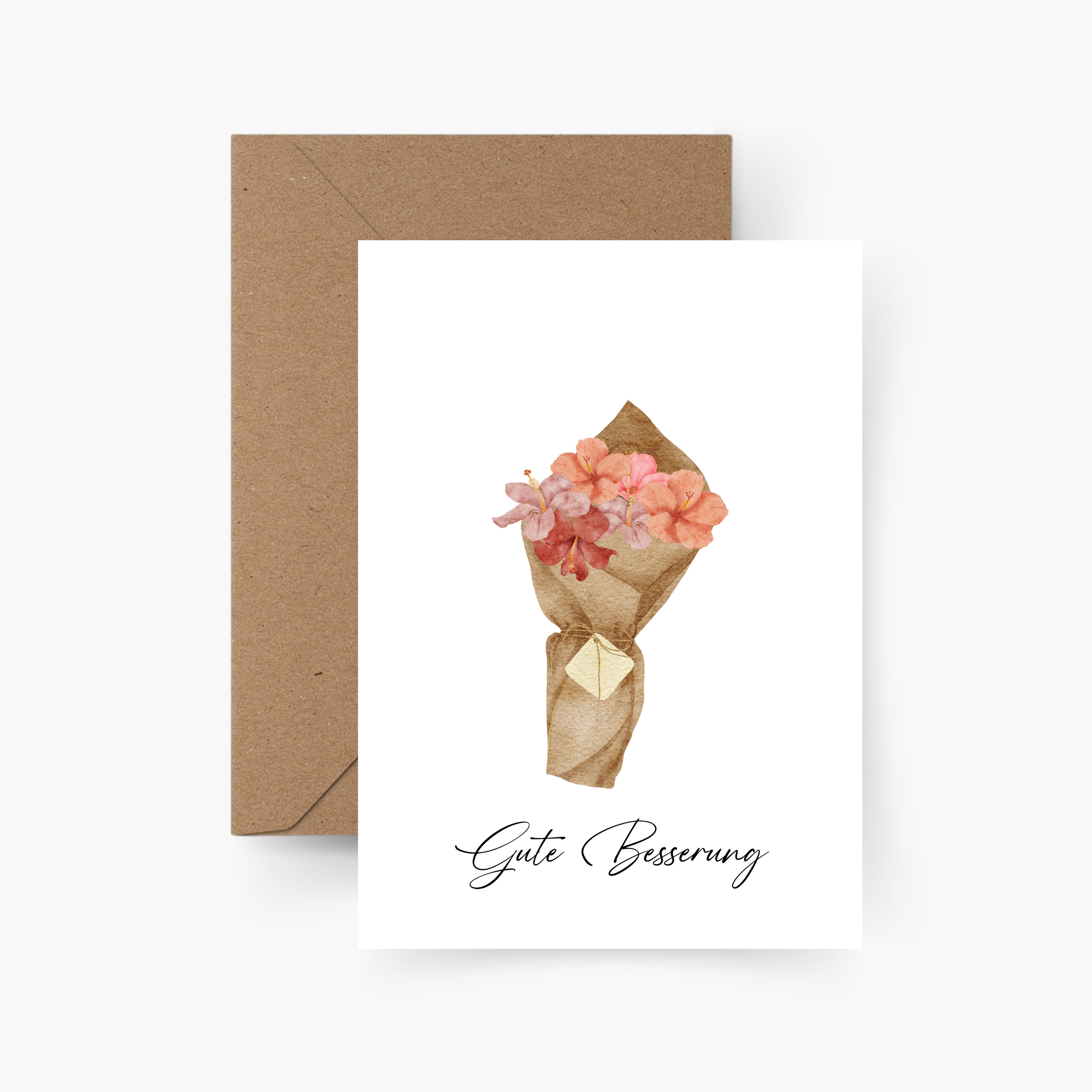 Gute Besserung Blumenstrauß Karte A6