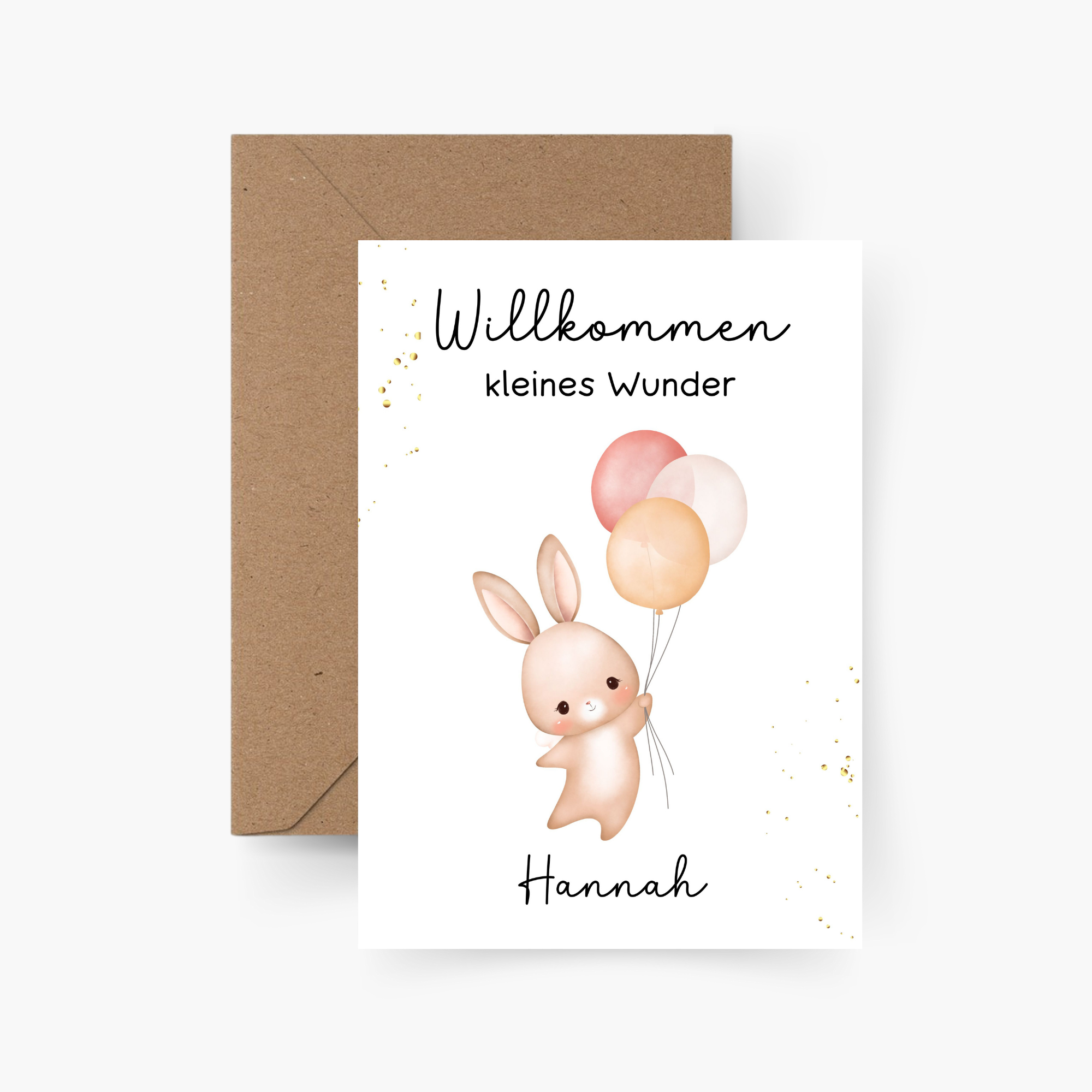 Karte zur Geburt personalisiert mit Namen A6