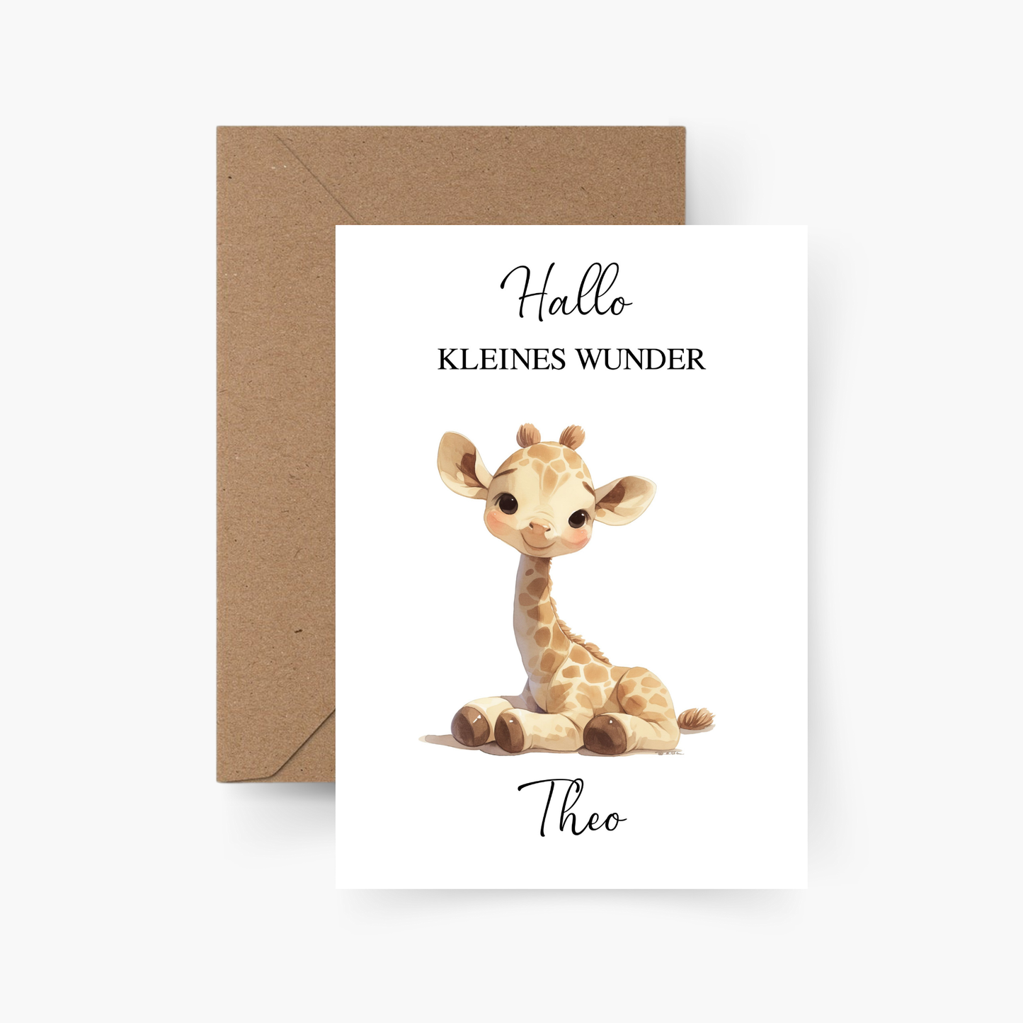 Karte zur Geburt personalisiert mit Namen A6