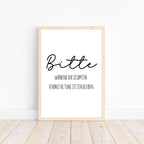 Bitte während der gesamten Veranstaltung sitzen bleiben Poster | Typografie