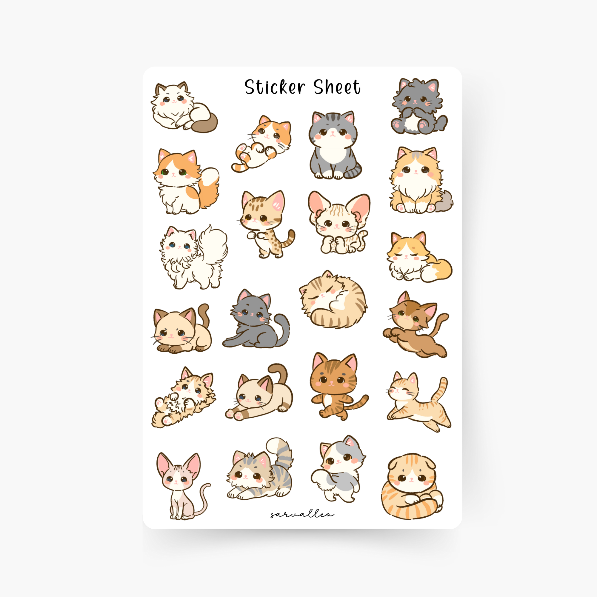 Süße Katzen Sticker Sheet