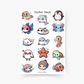 Kawaii Unterwasser Sticker Sheet