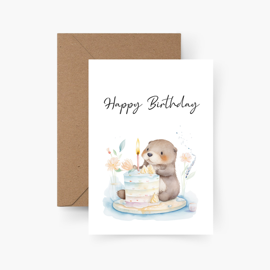 Geburtstagskarte Happy Birthday Otter A6