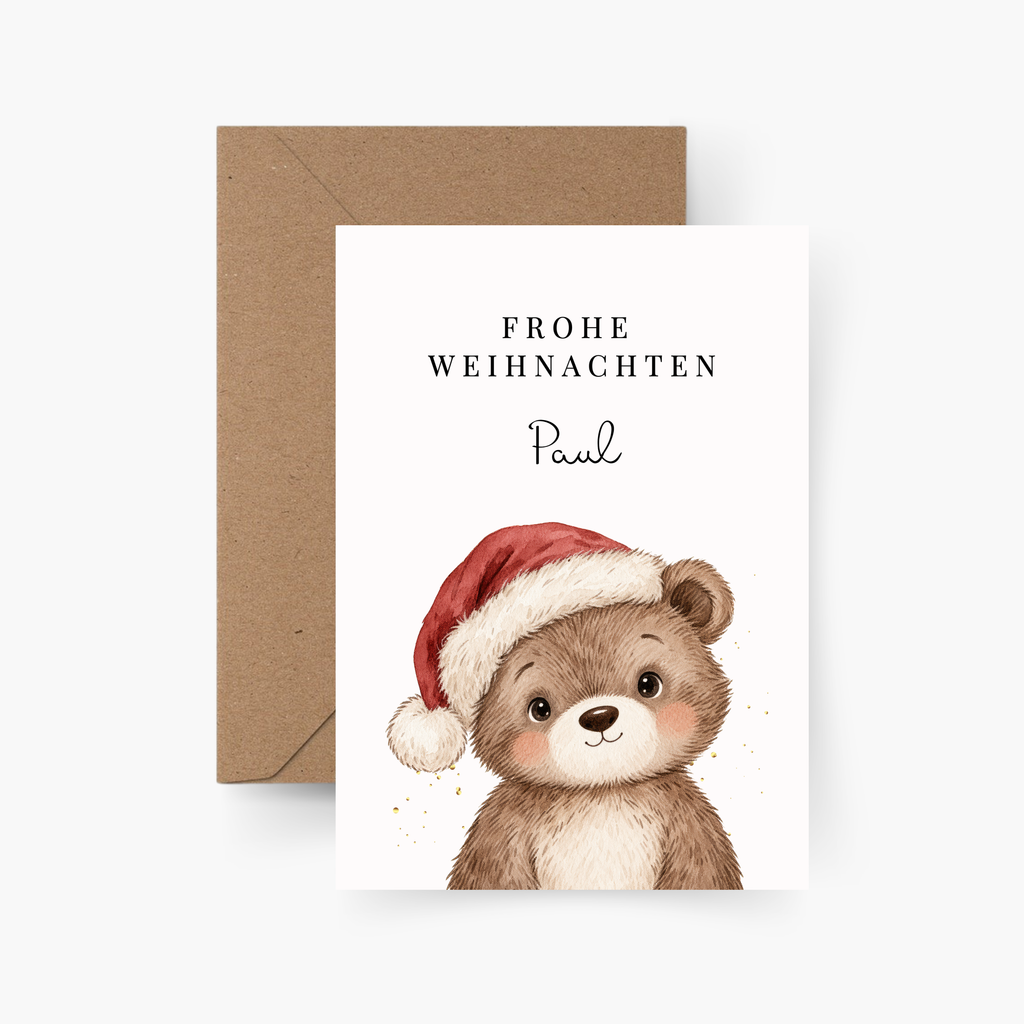 Frohe Weihnachten Bär personalisiert mit Name A6