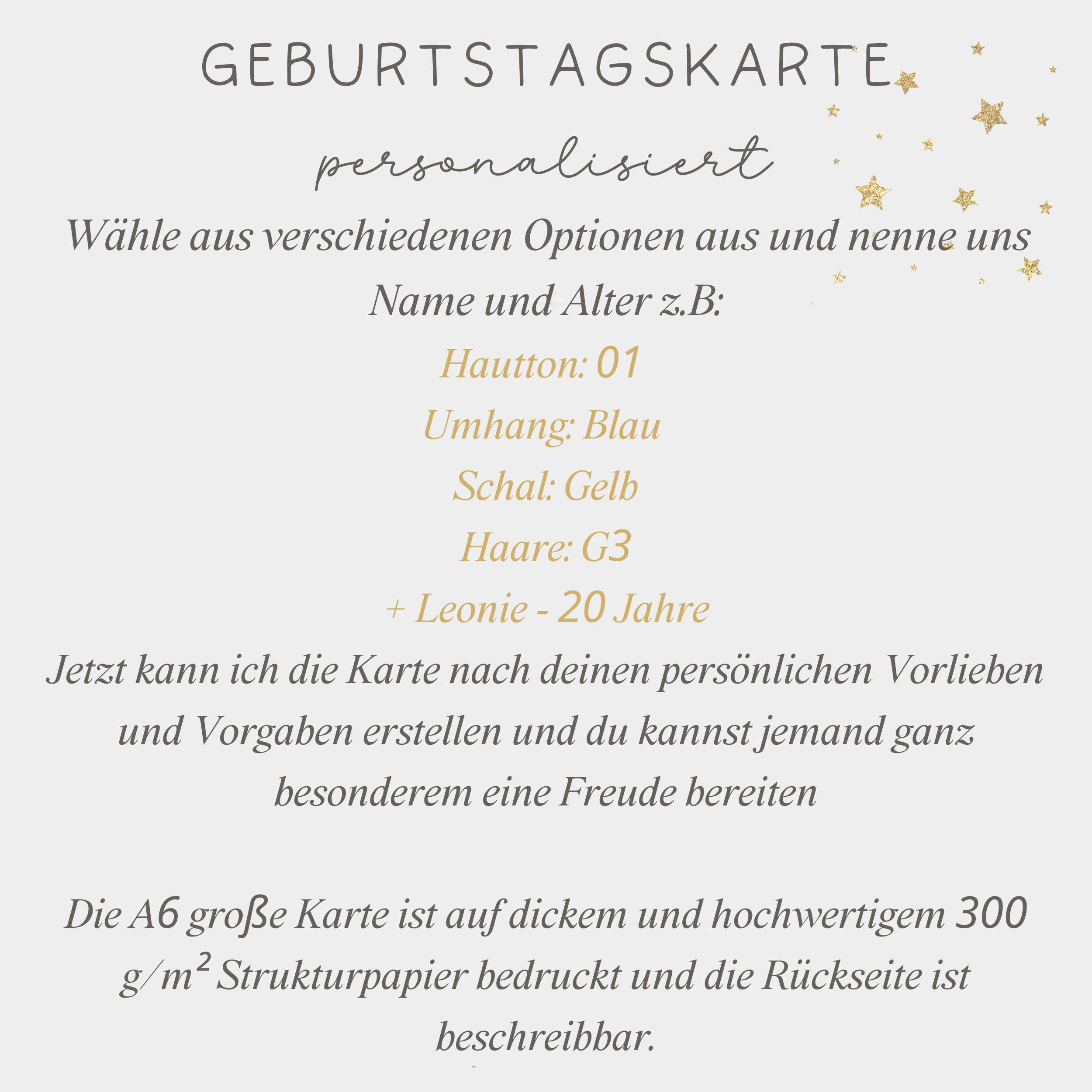 Geburtstagskarte personalisiert A6 Zauberin