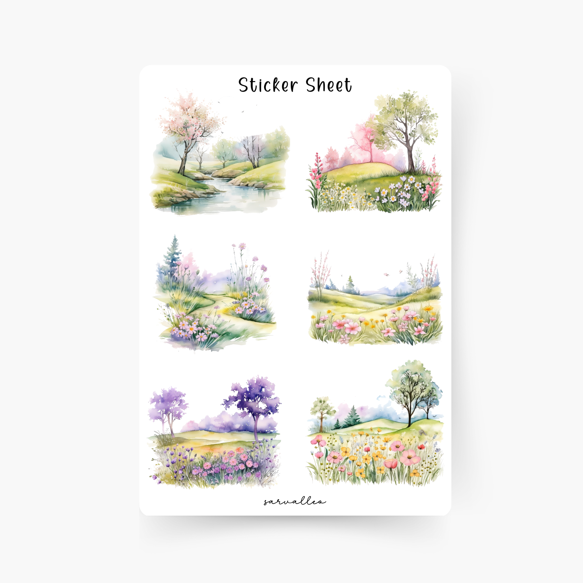 Frühlingsgarten 3 Sticker Sheet