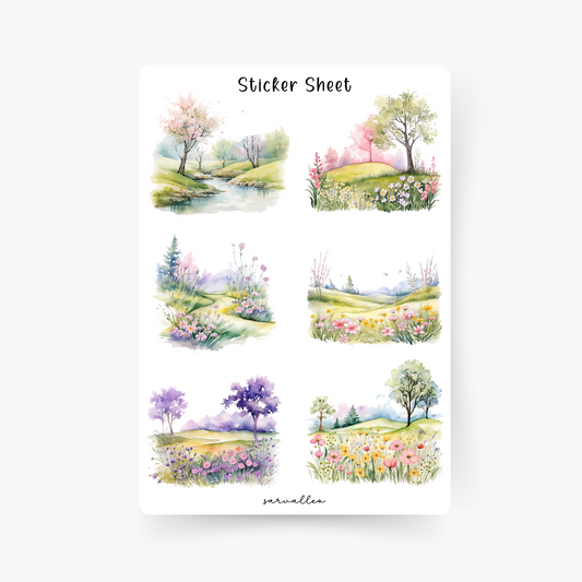 Frühlingsgarten 3 Sticker Sheet