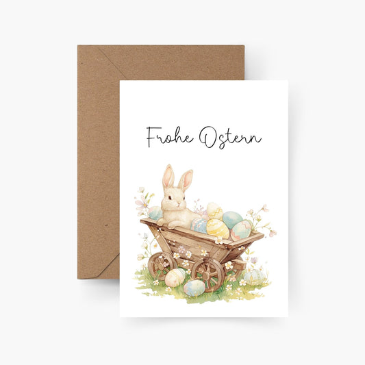 Frohe Ostern - Osterhase A6 Karte