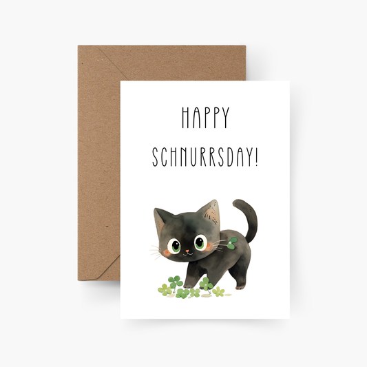 Geburtstagskarte Katze Happy Schnurrsday A6