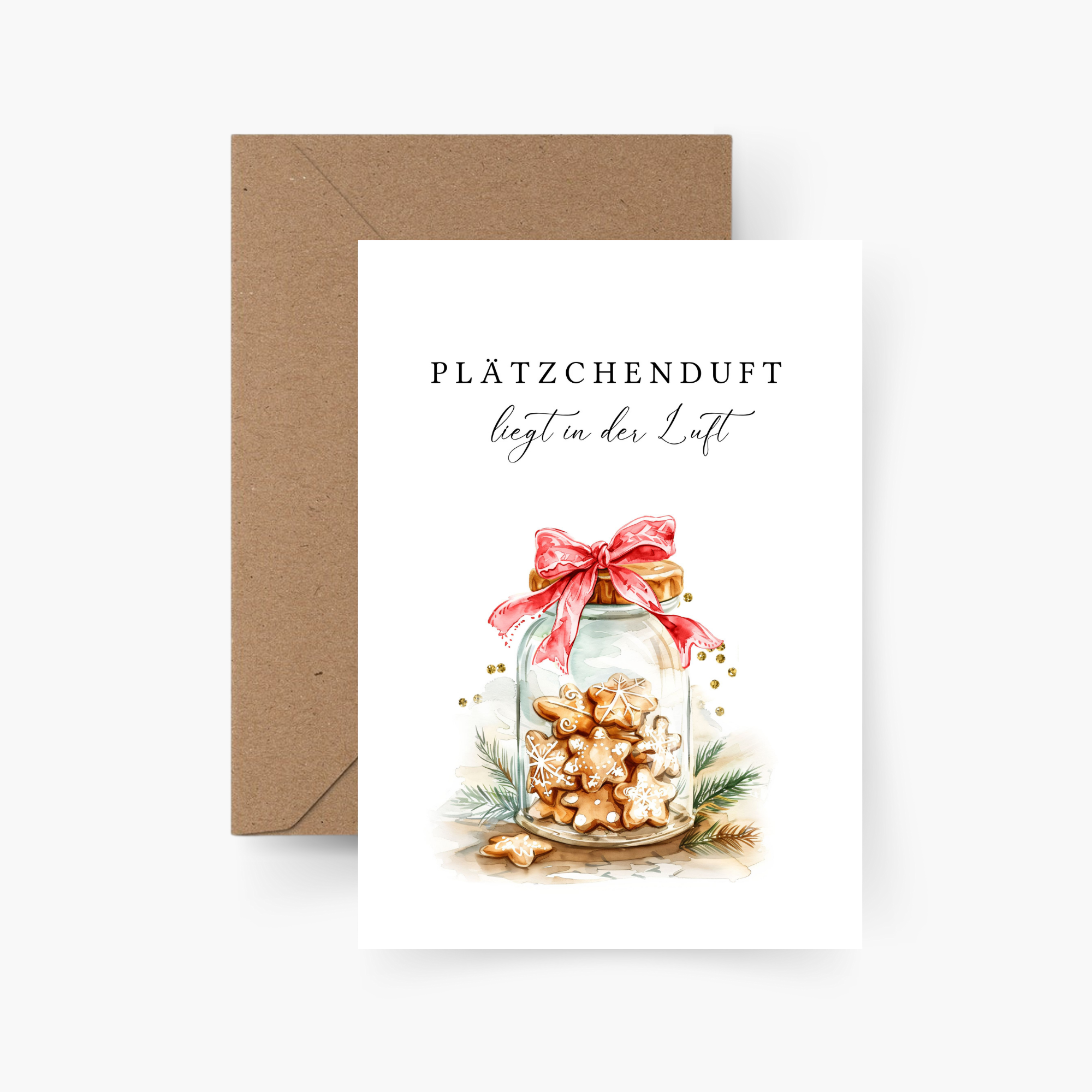 Weihnachtskarte "Plätzchenduft liegt in der Luft"