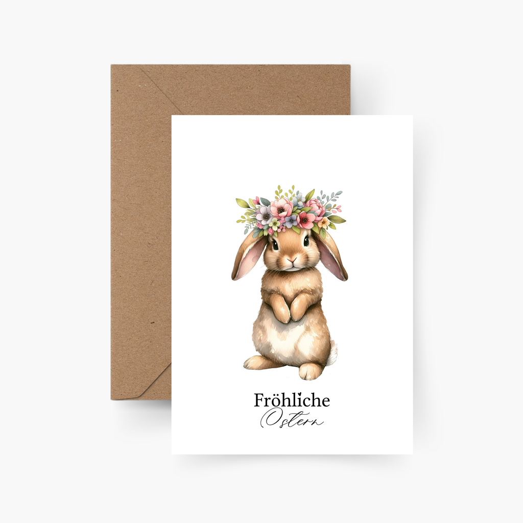 Fröhliche Ostern - Osterhase A6 Karte