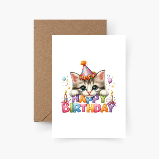 Geburtstagskarte Happy Birthday Katze A6