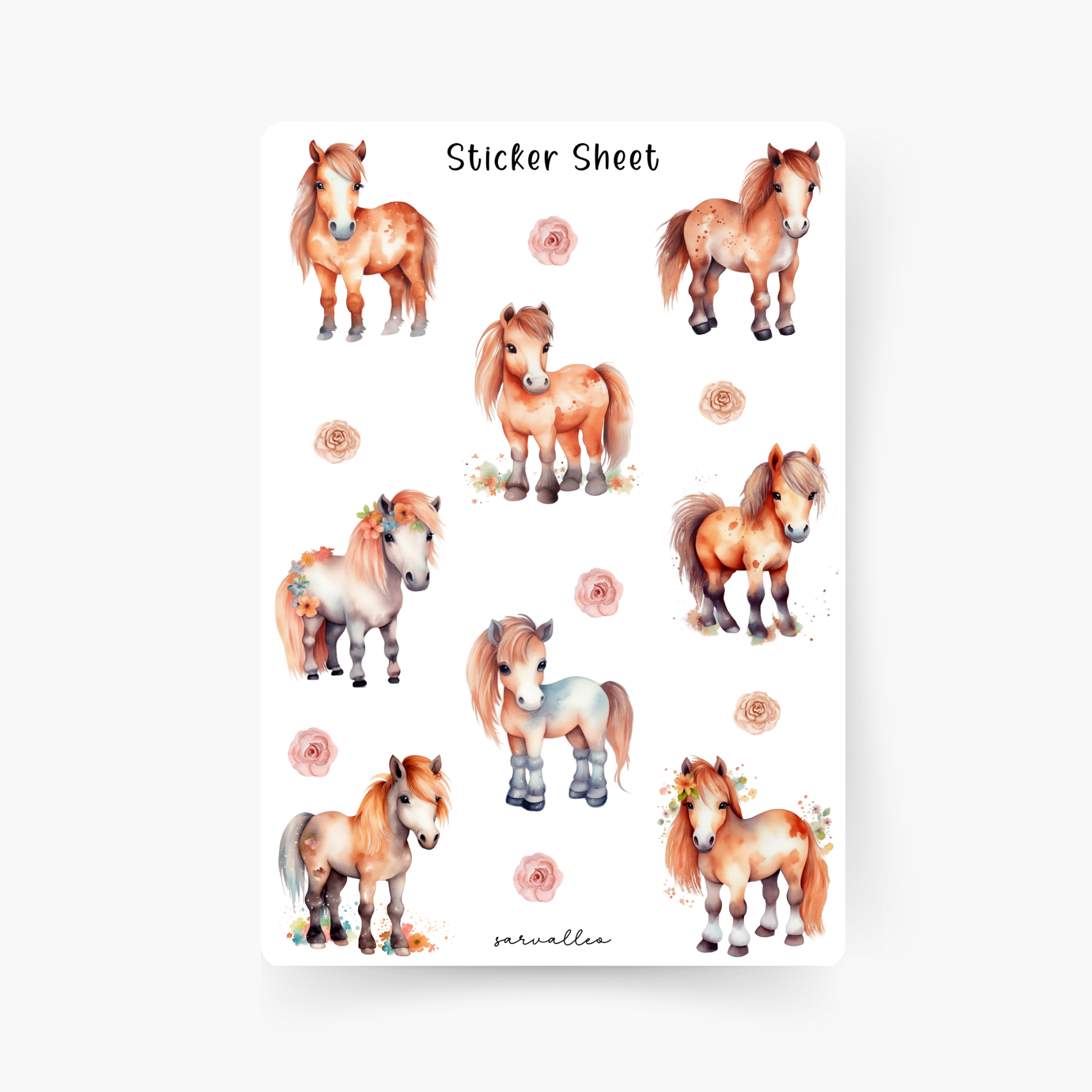 Pony Pferde Sticker Sheet