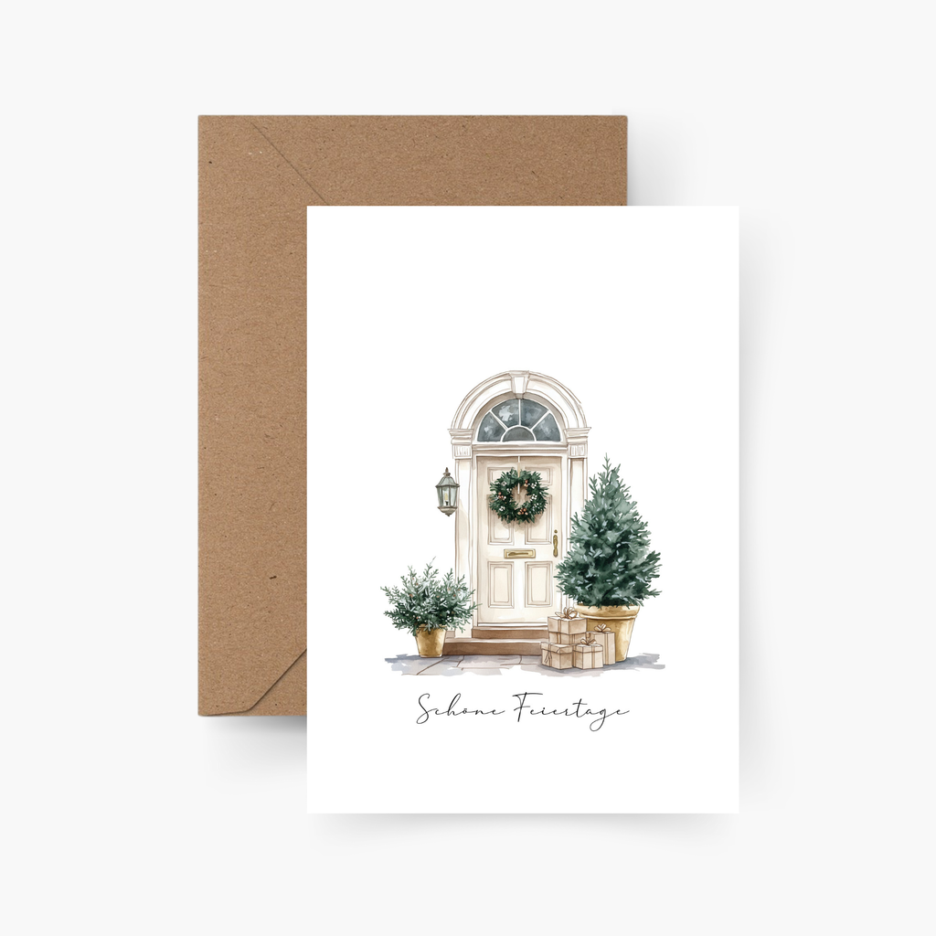 Weihnachtskarte "Schöne Feiertage"