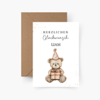 Geburtstagskarte Bär personalisiert mit Namen A6