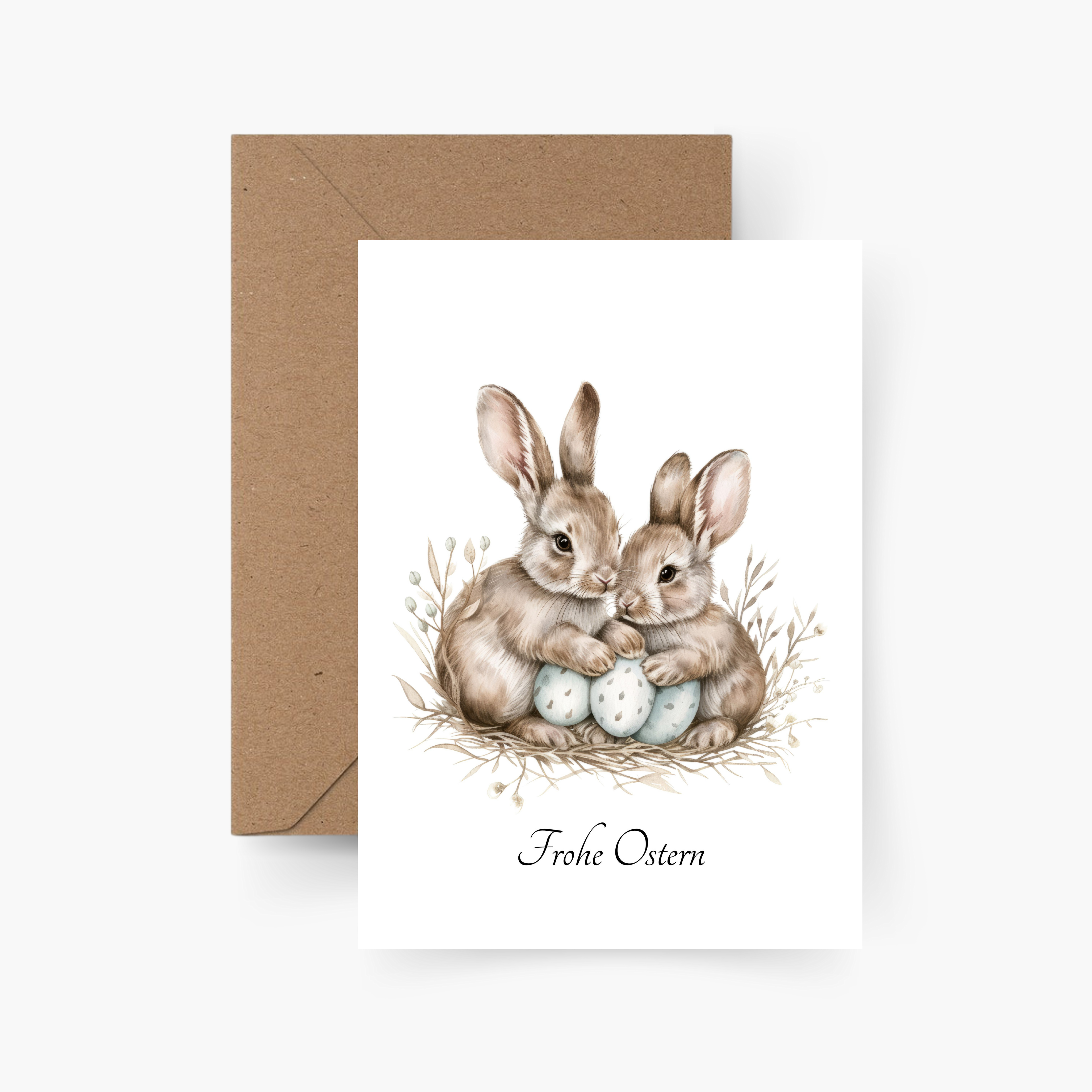 Hasen Frohe Ostern A6 Karte