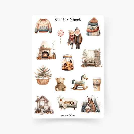 Cozy Winter Christmas 2 Sticker Sheet