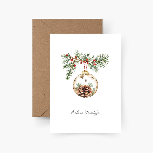 Weihnachtskarte "Schöne Feiertage"