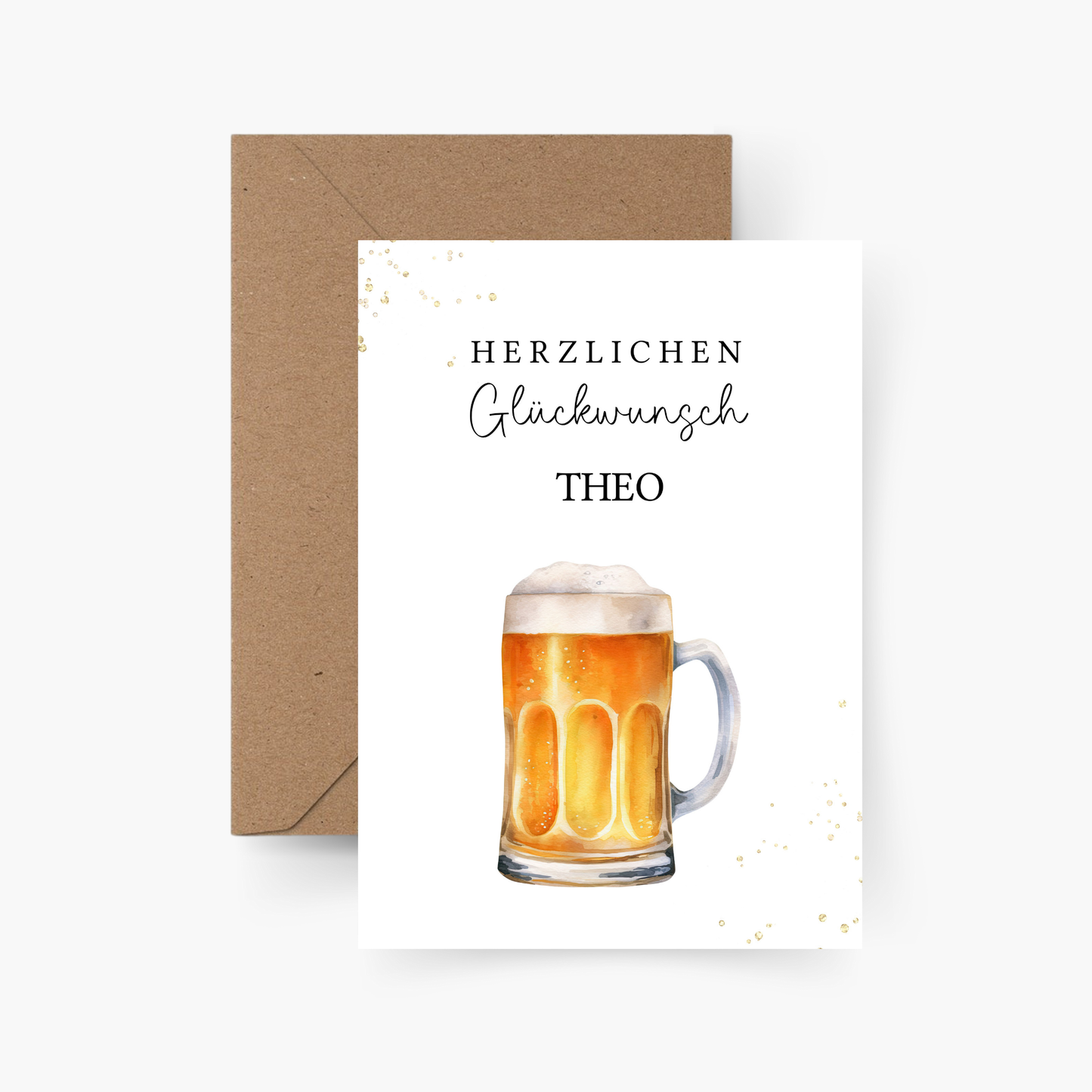 Geburtstagskarte Bier personalisiert mit Namen A6