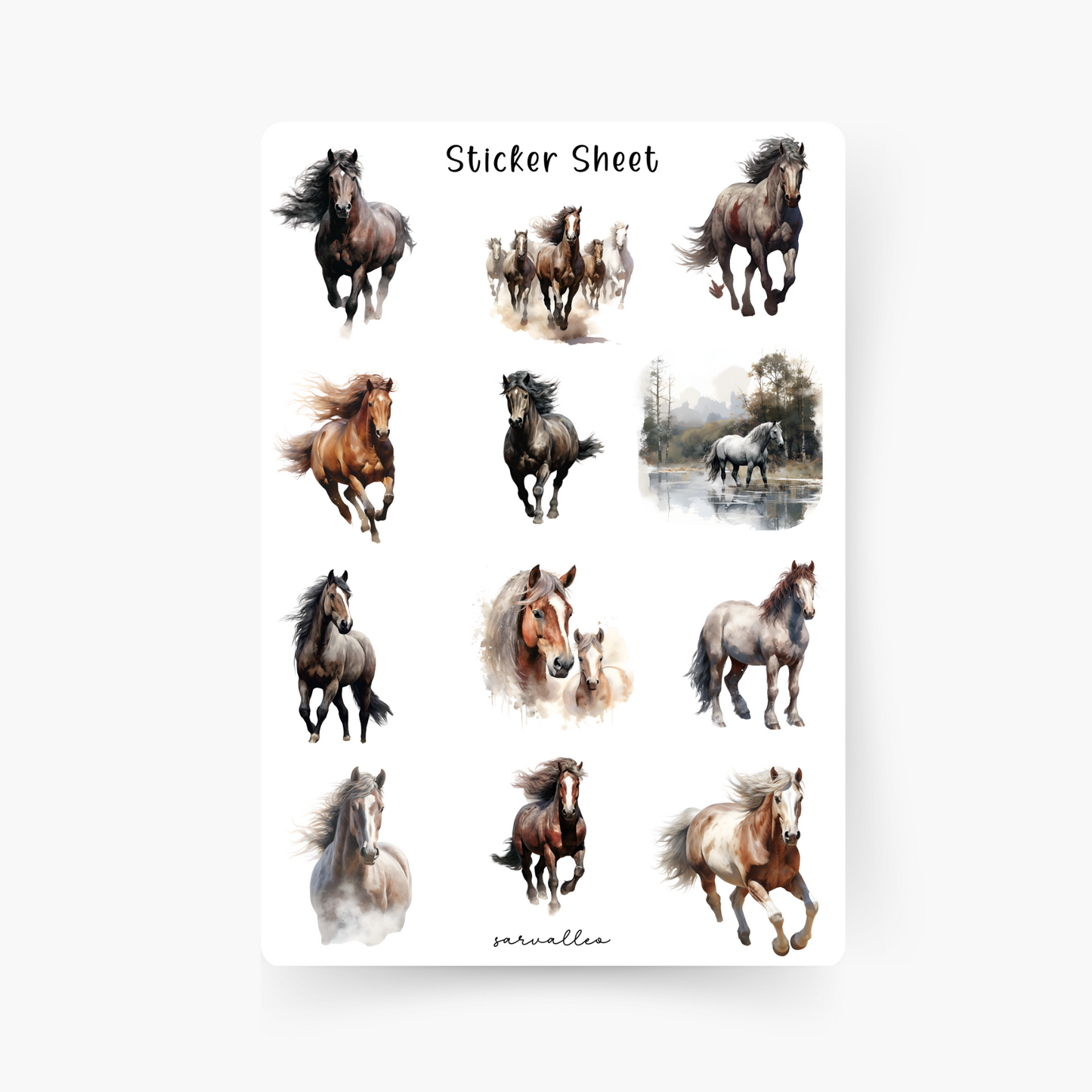 Pferde Herde Sticker Sheet