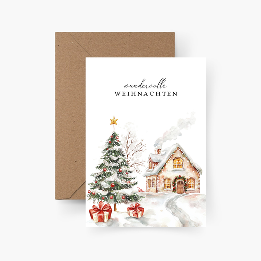 Weihnachtskarte "Wundervolle Weihnachten"