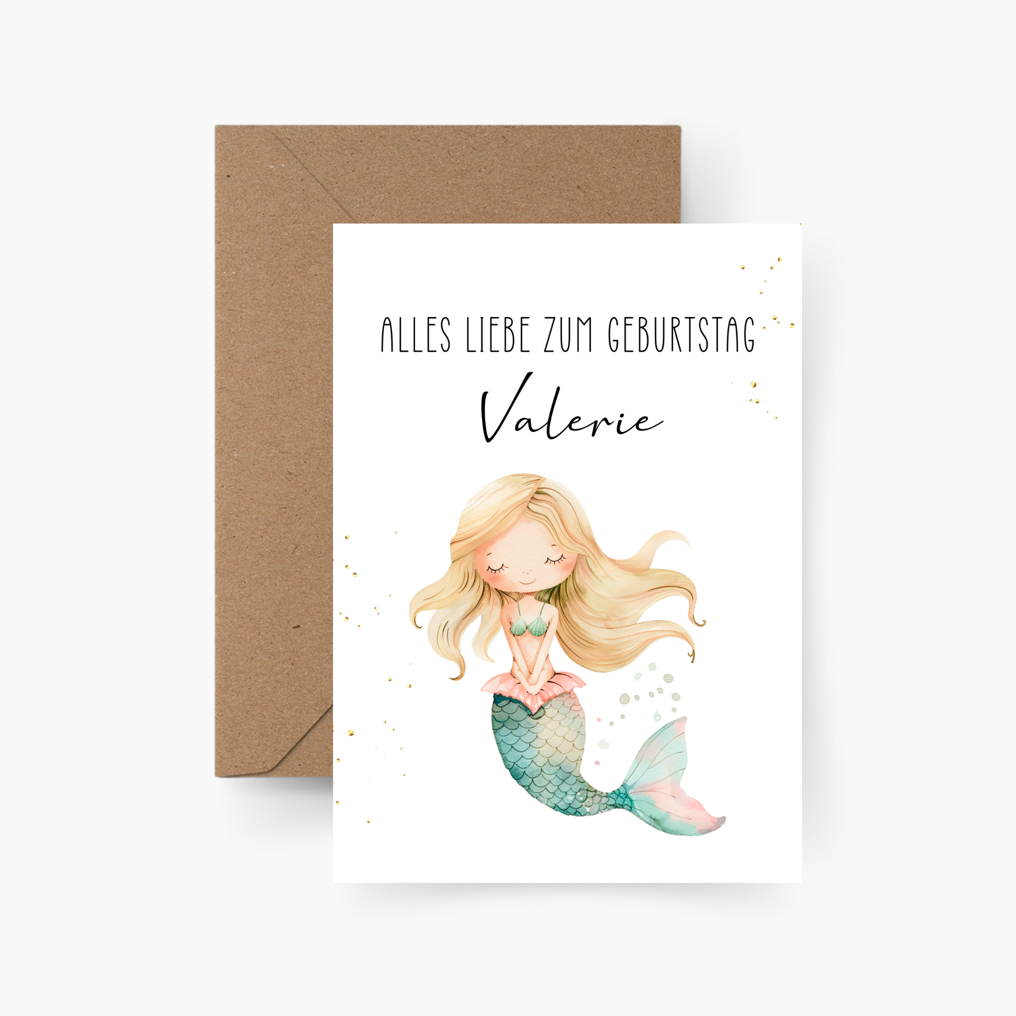 Geburtstagskarte Meerjungfrau personalisiert mit Namen A6