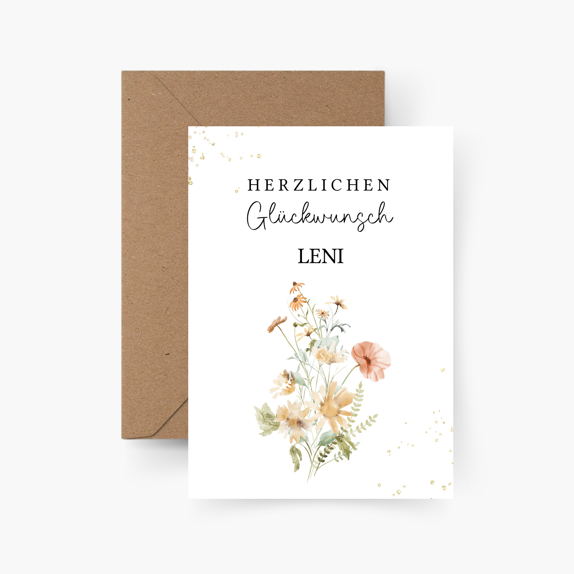 Geburtstagskarte Blumen personalisiert mit Namen A6