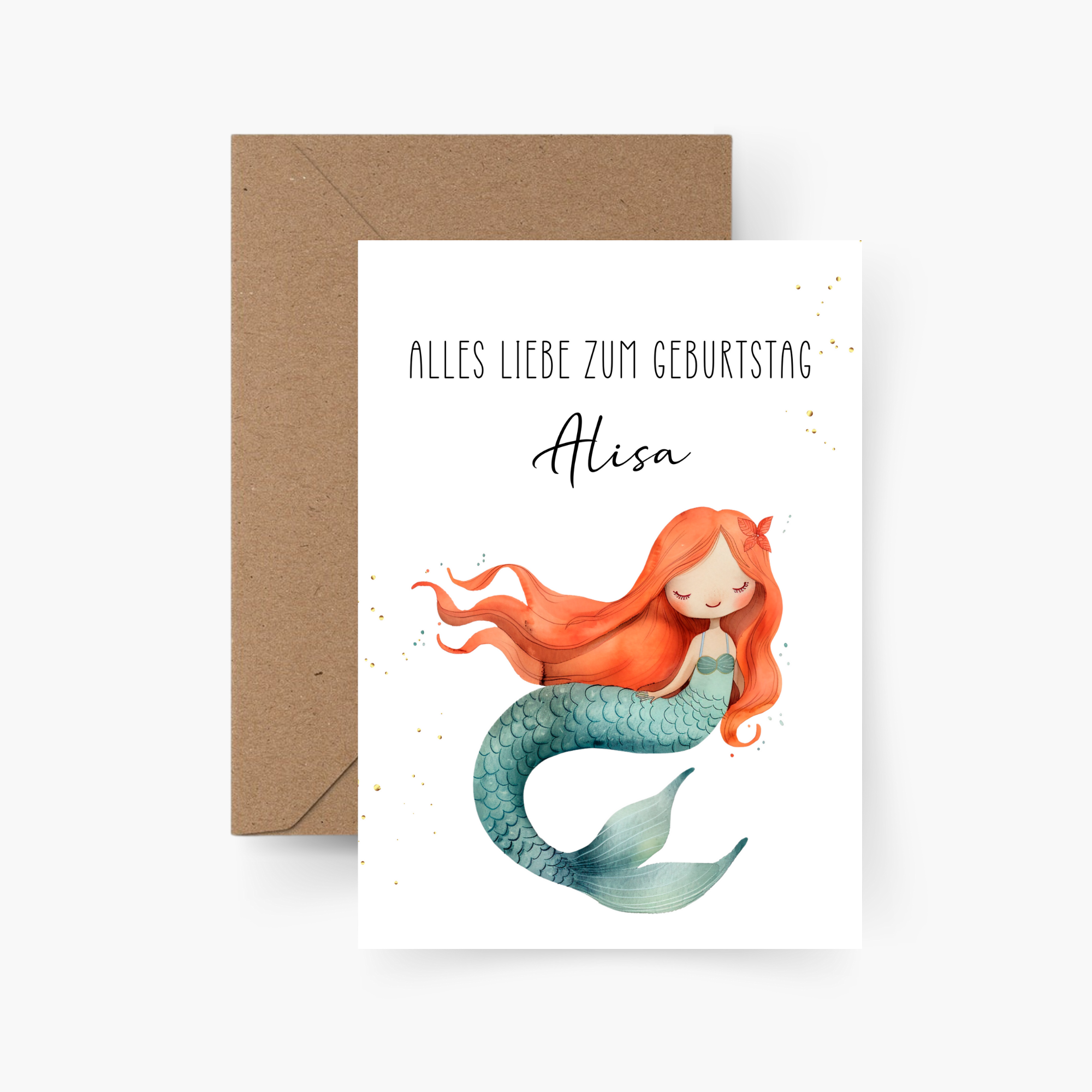 Geburtstagskarte Meerjungfrau personalisiert mit Namen A6