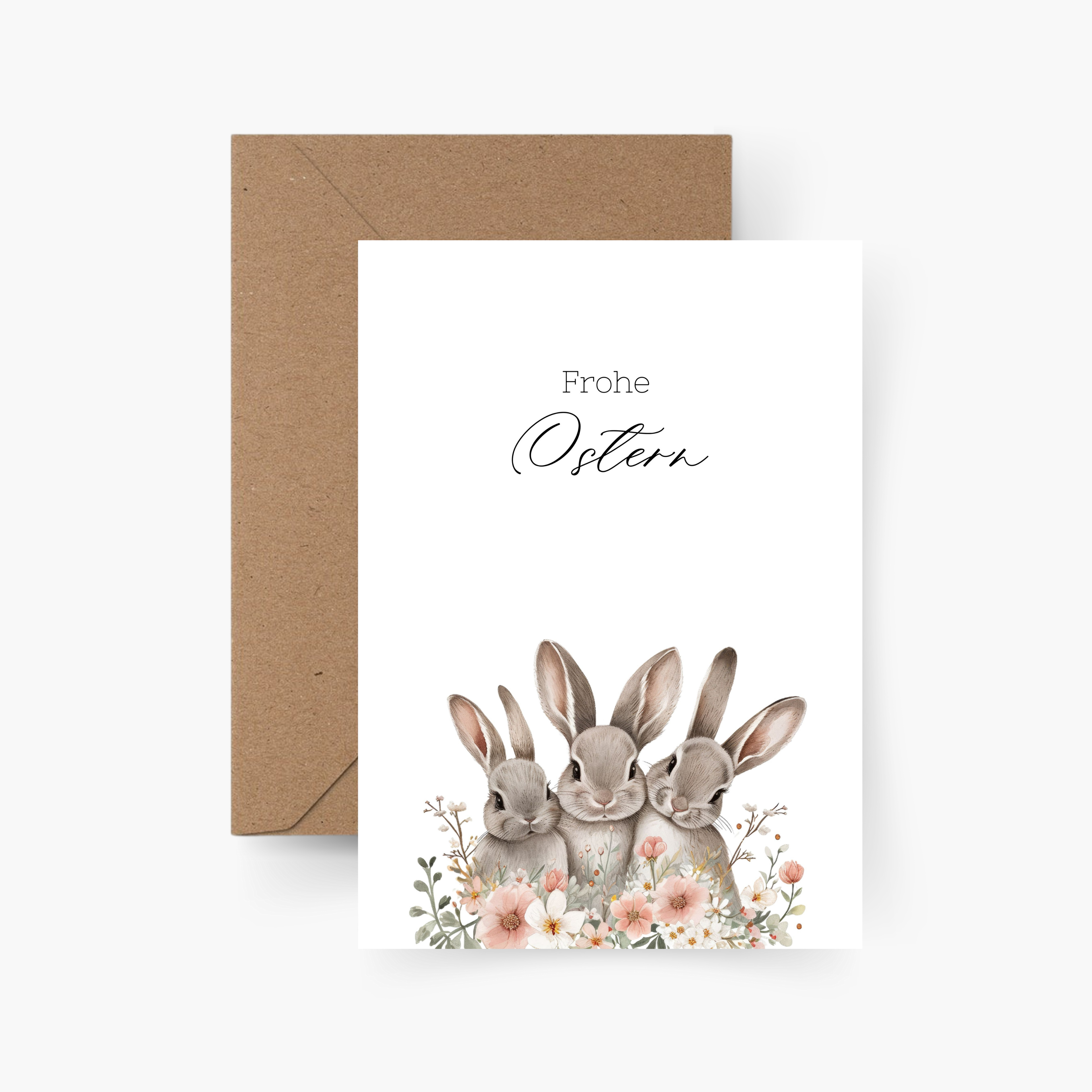 3 Osterhasen A6 Karte