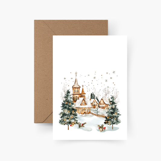 Weihnachtskarte Winterlandschaft