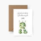 Geburtstagskarte Dino personalisiert mit Namen A6