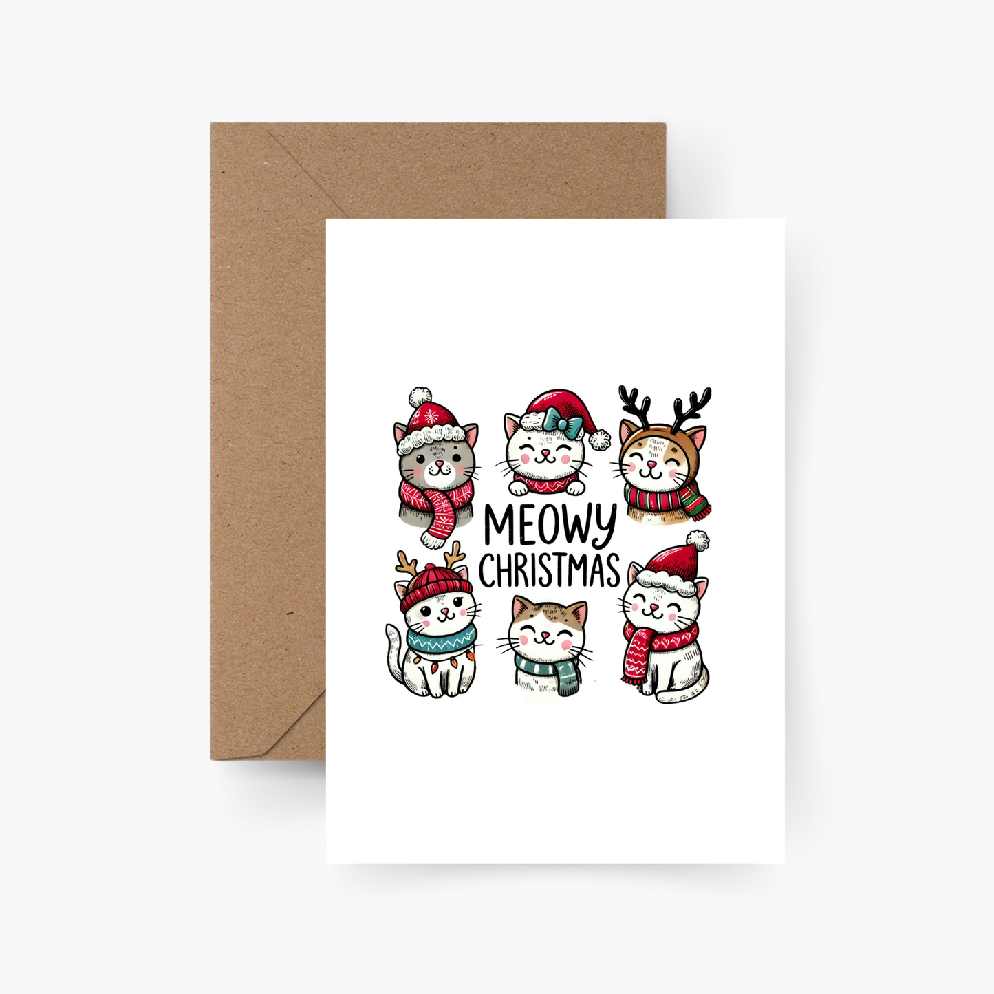 Weihnachtskarte Katze "Meow Christmas"