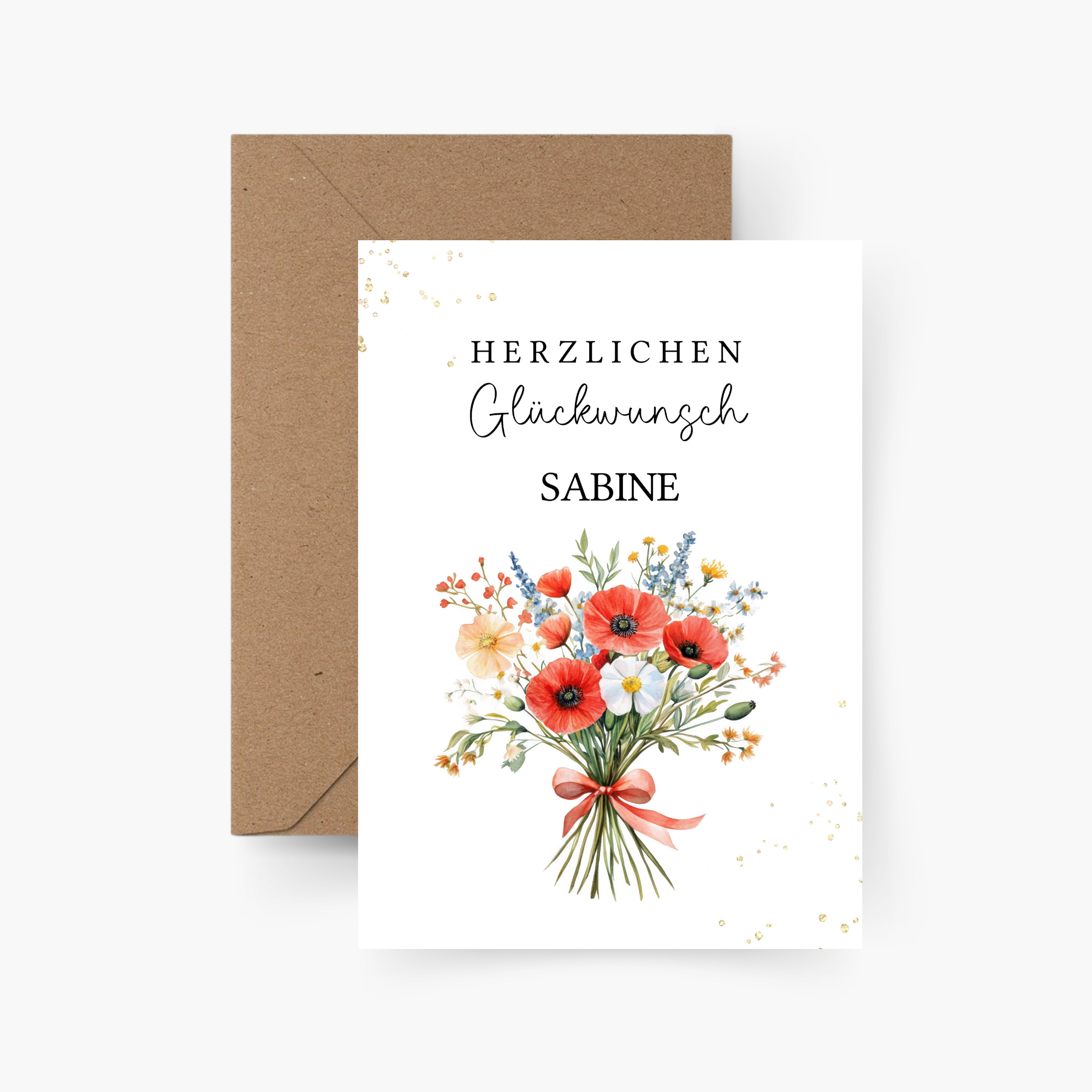 Geburtstagskarte Blumen personalisiert mit Namen A6