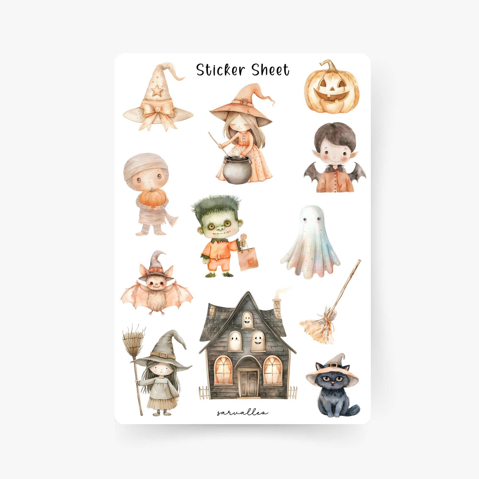 Cute Halloween Sticker Sheet