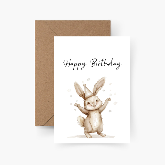 Geburtstagskarte Happy Birthday Hase A6