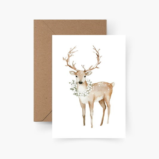 Weihnachtskarte Hirsch A6