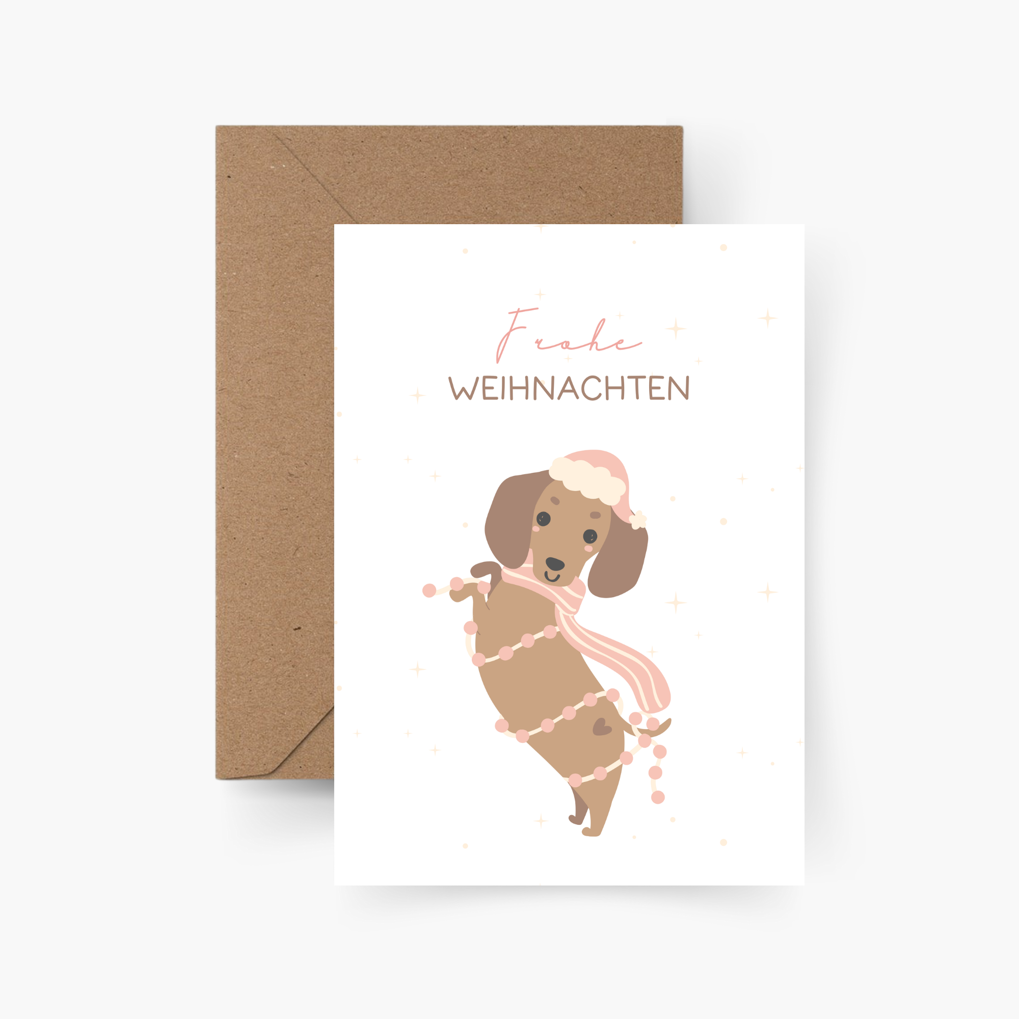 Weihnachtskarte Frohe Weihnachten Hund A6