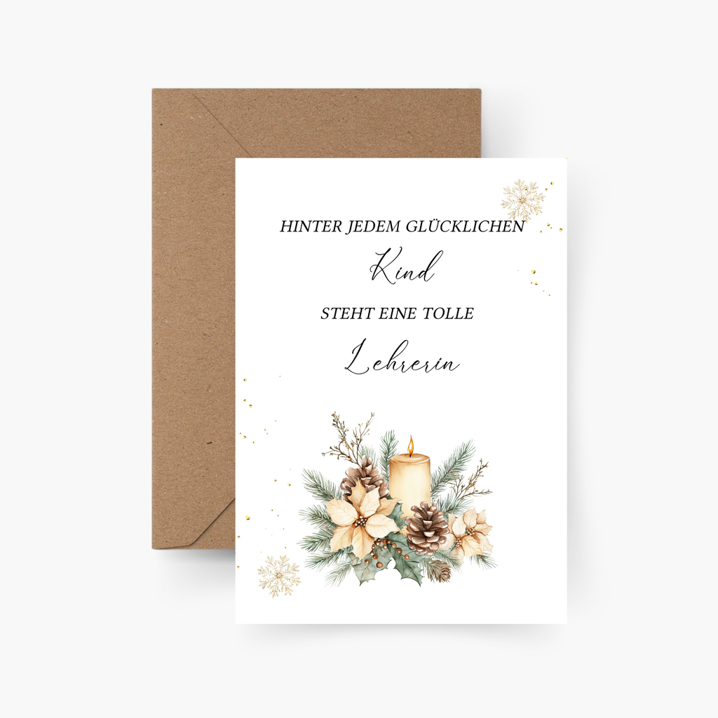 Weihnachtskarte für Erzieher/in & Lehrer/in - Weihnachtsgesteck