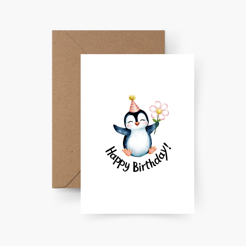 Geburtstagskarte Happy Birthday Pinguin
