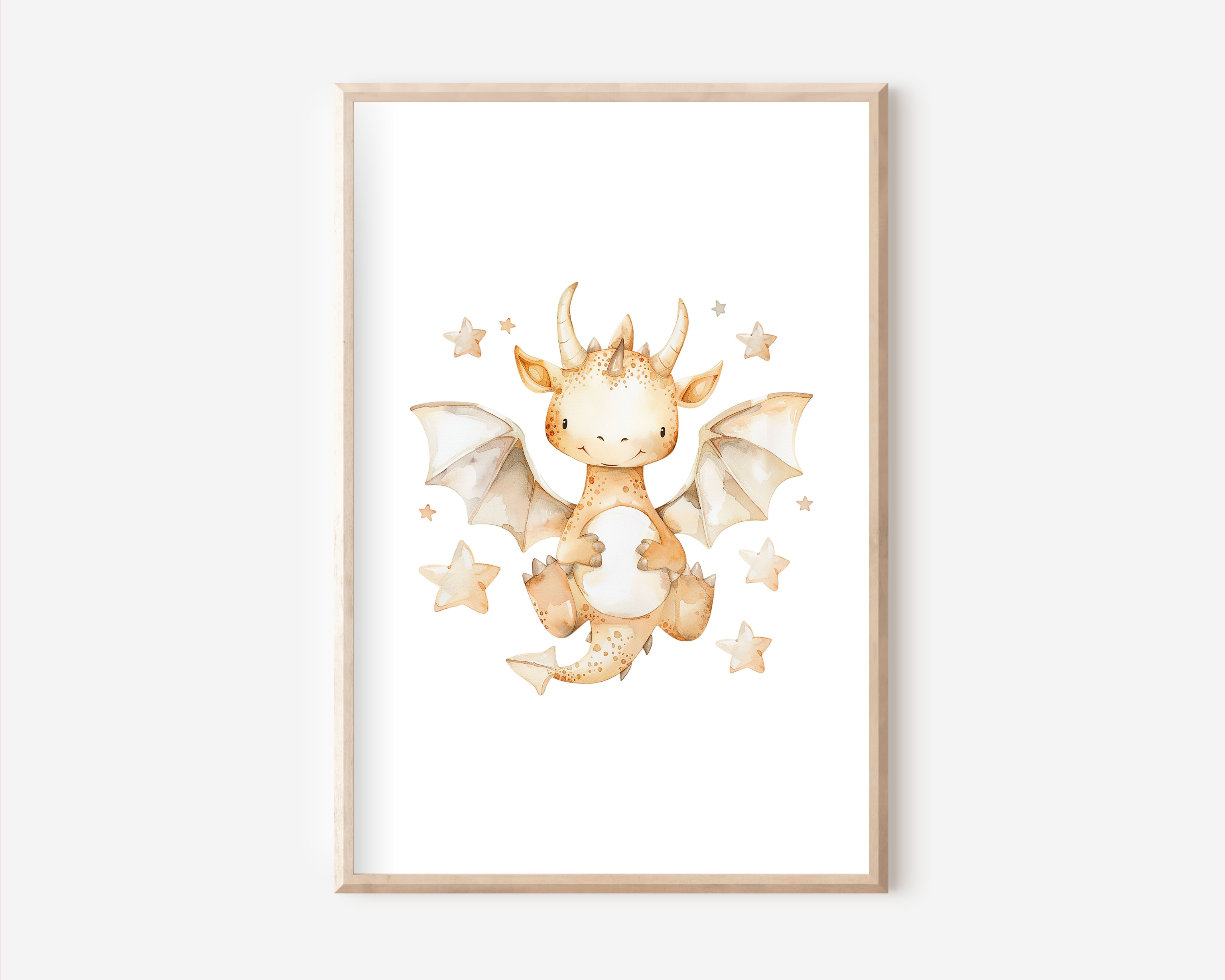 Drache Orange Poster | Kinderzimmer