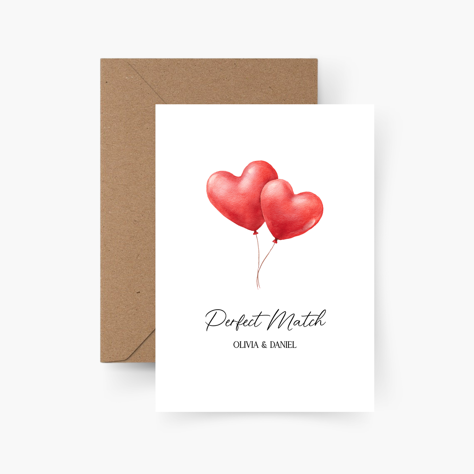 Karte "Perfect Match" personalisiert mit Namen A6