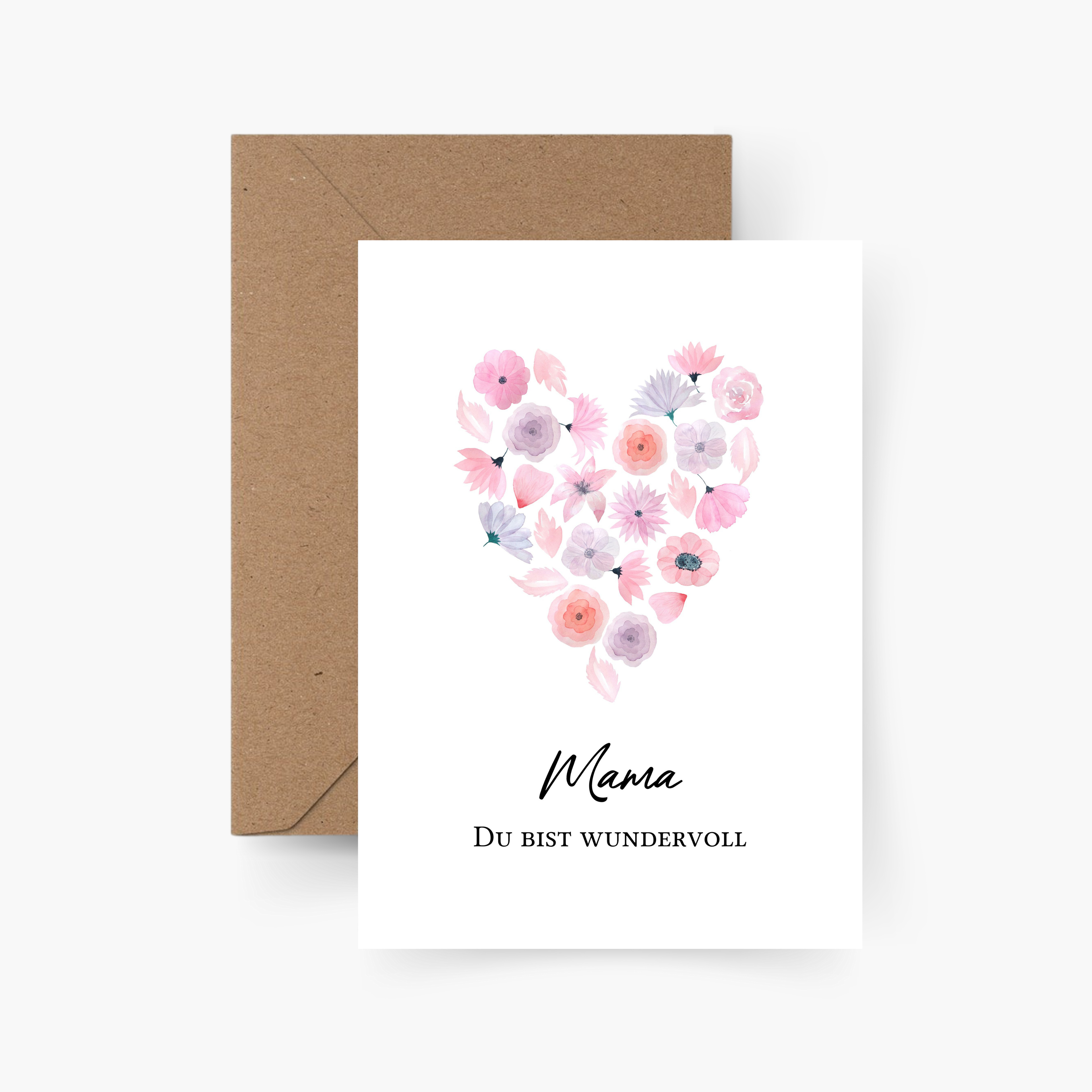 Muttertags Karte - Mama du bist wundervoll A6