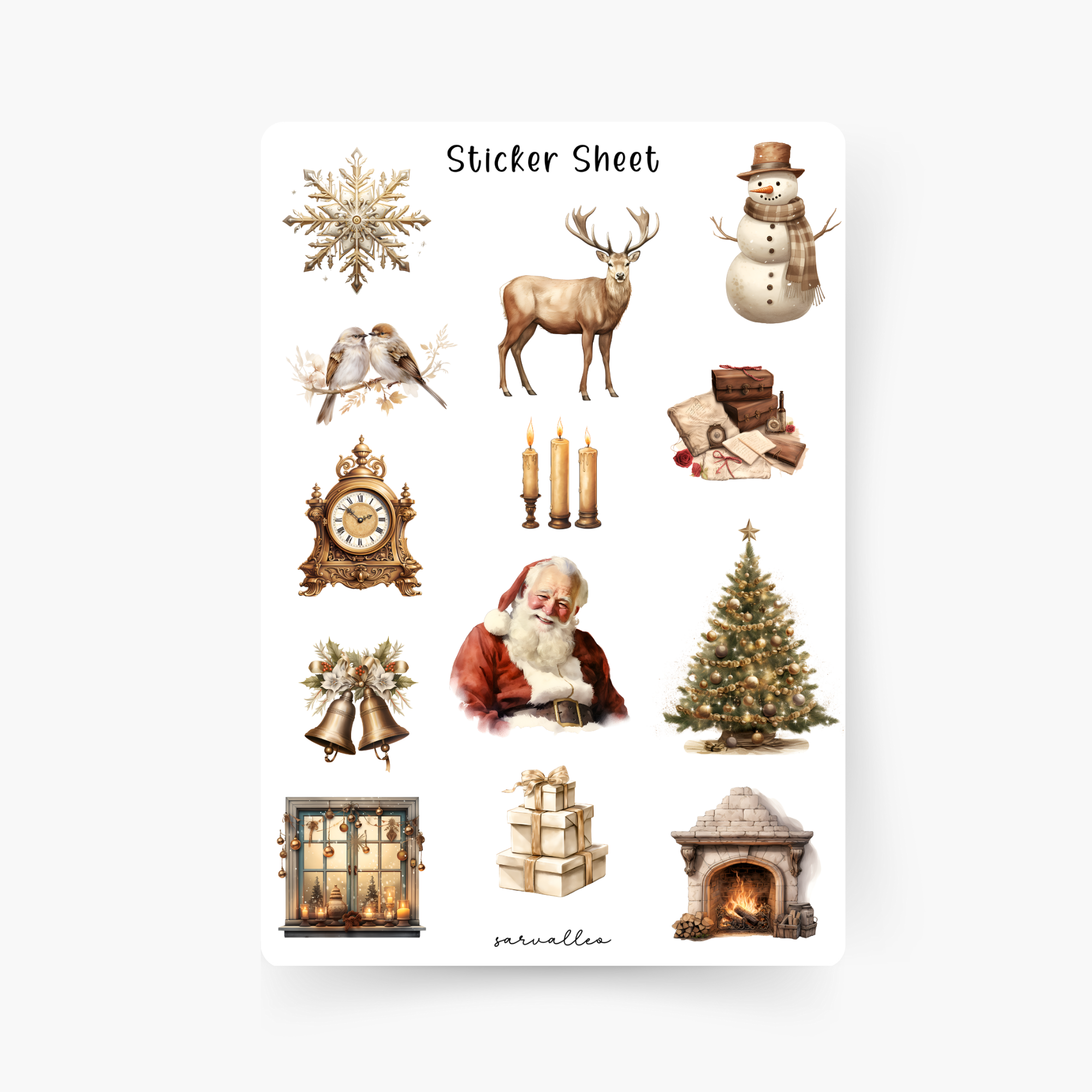 Classic Christmas Sticker Sheet