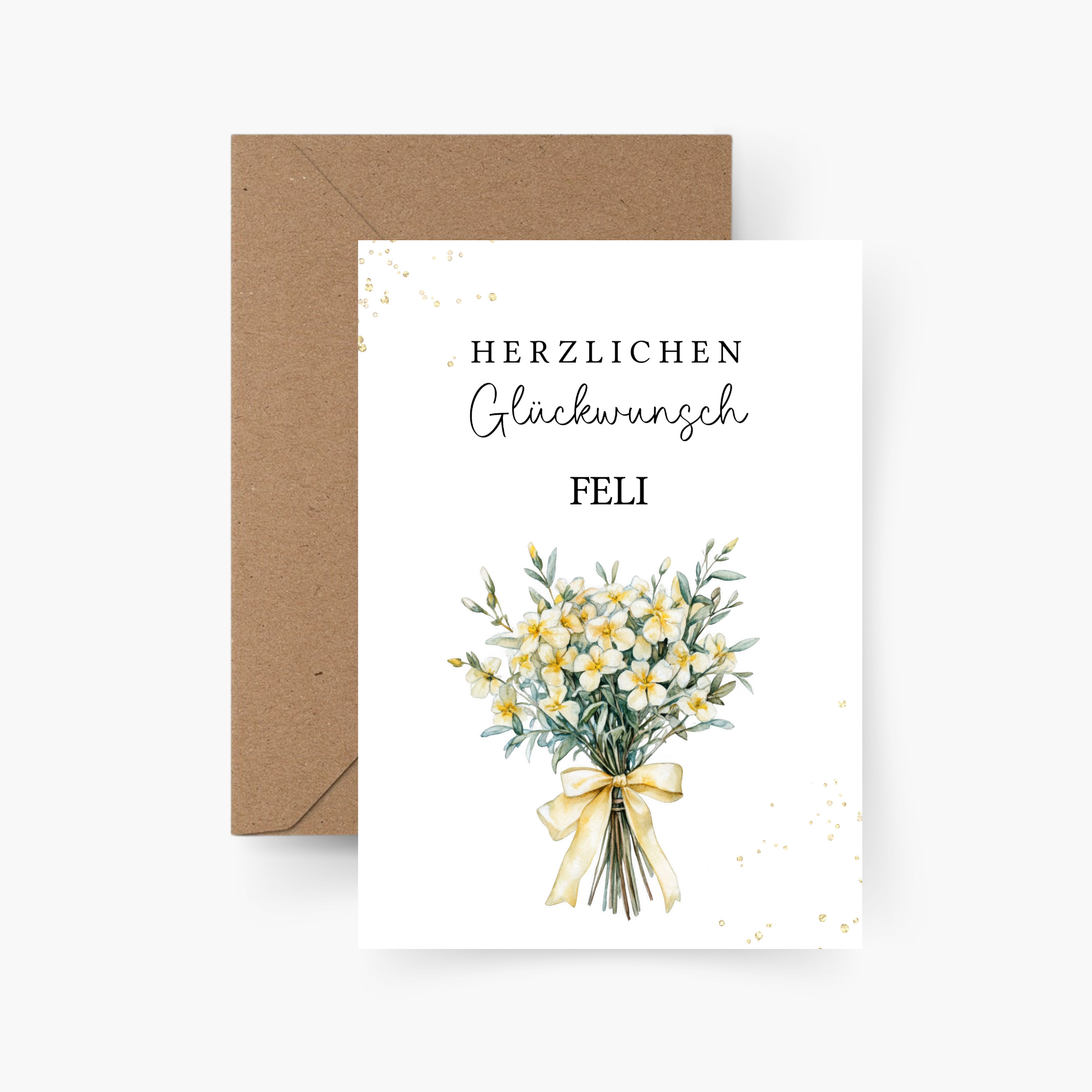 Geburtstagskarte Blumen personalisiert mit Namen A6