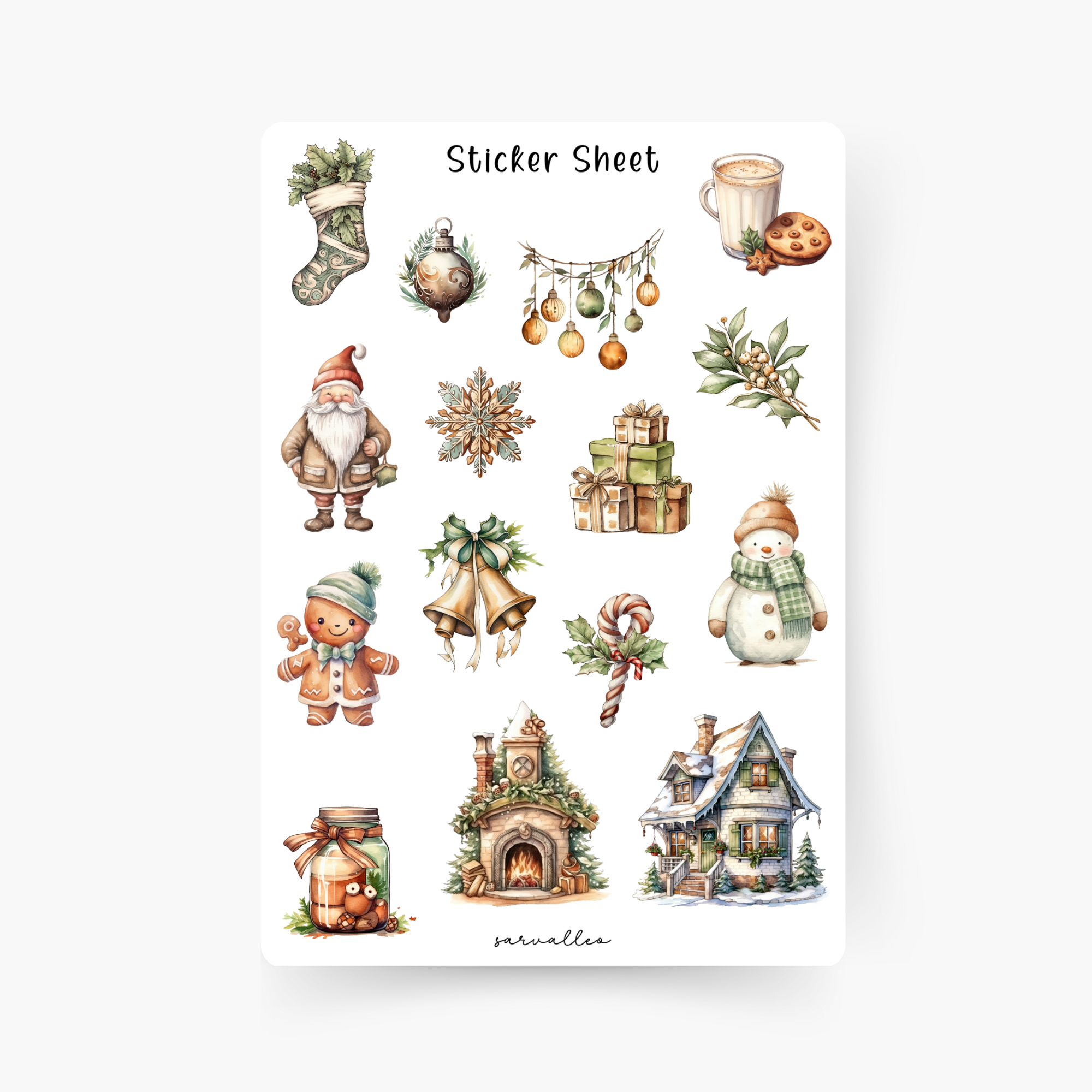 Classic Christmas Time Sticker Sheet