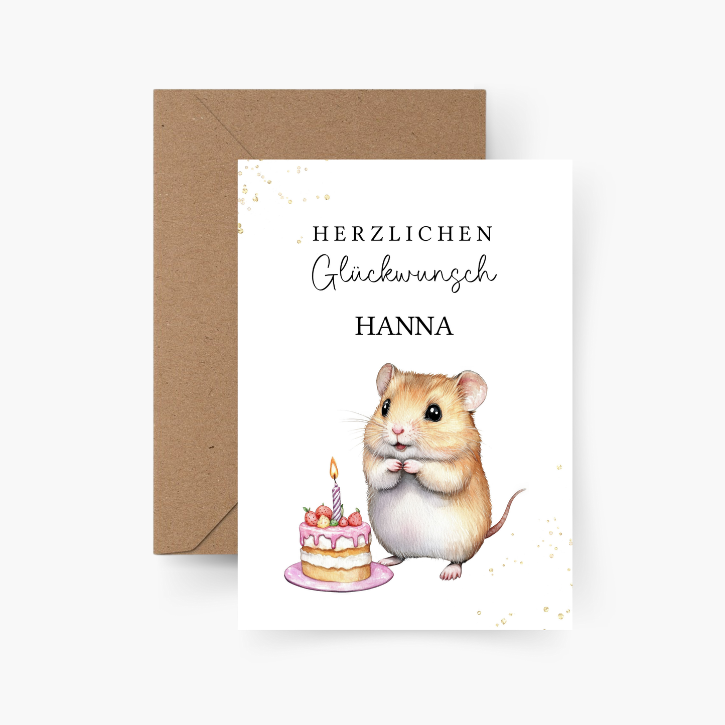 Geburtstagskarte Hamster personalisiert mit Namen A6