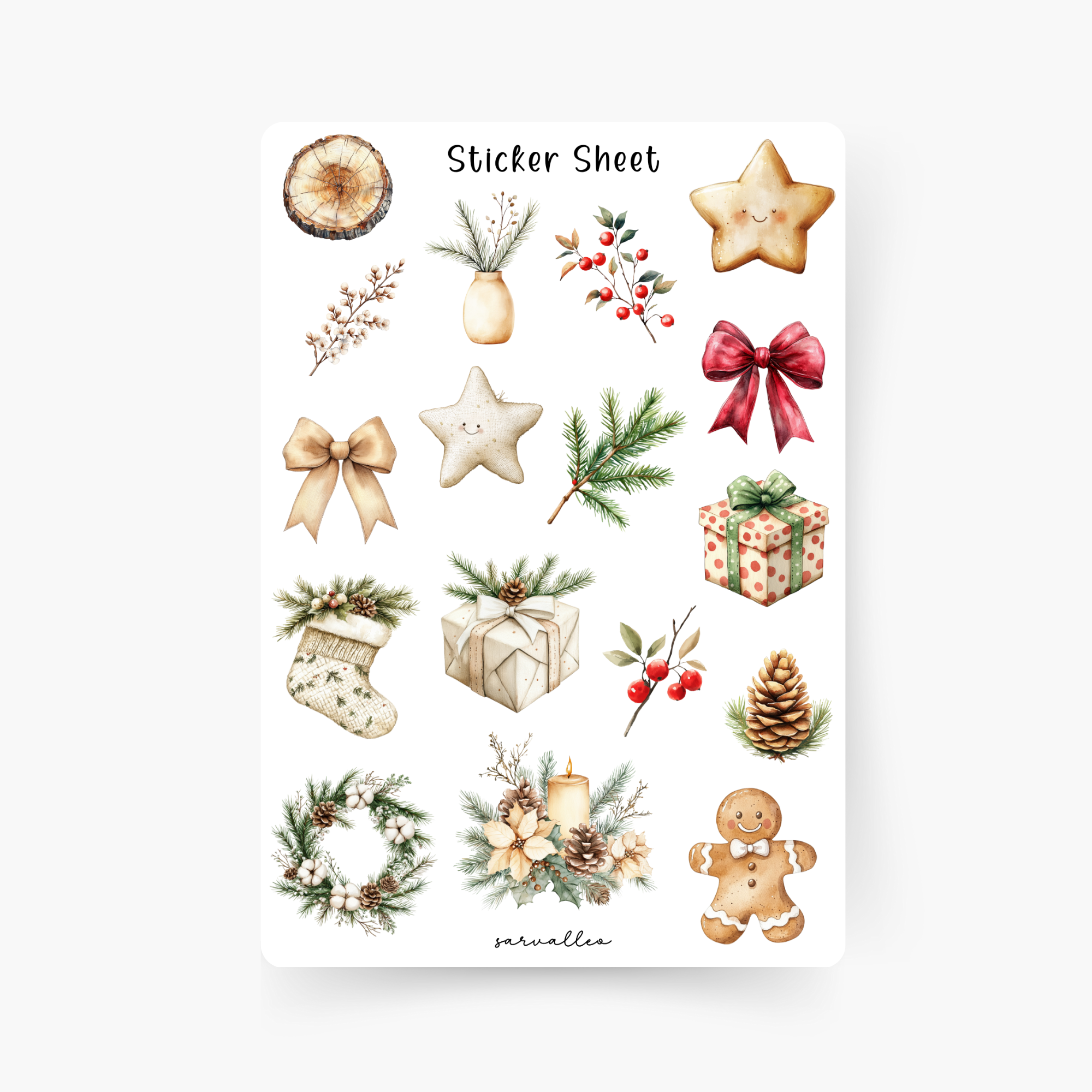 Weihnachtsdeko Sticker Sheet