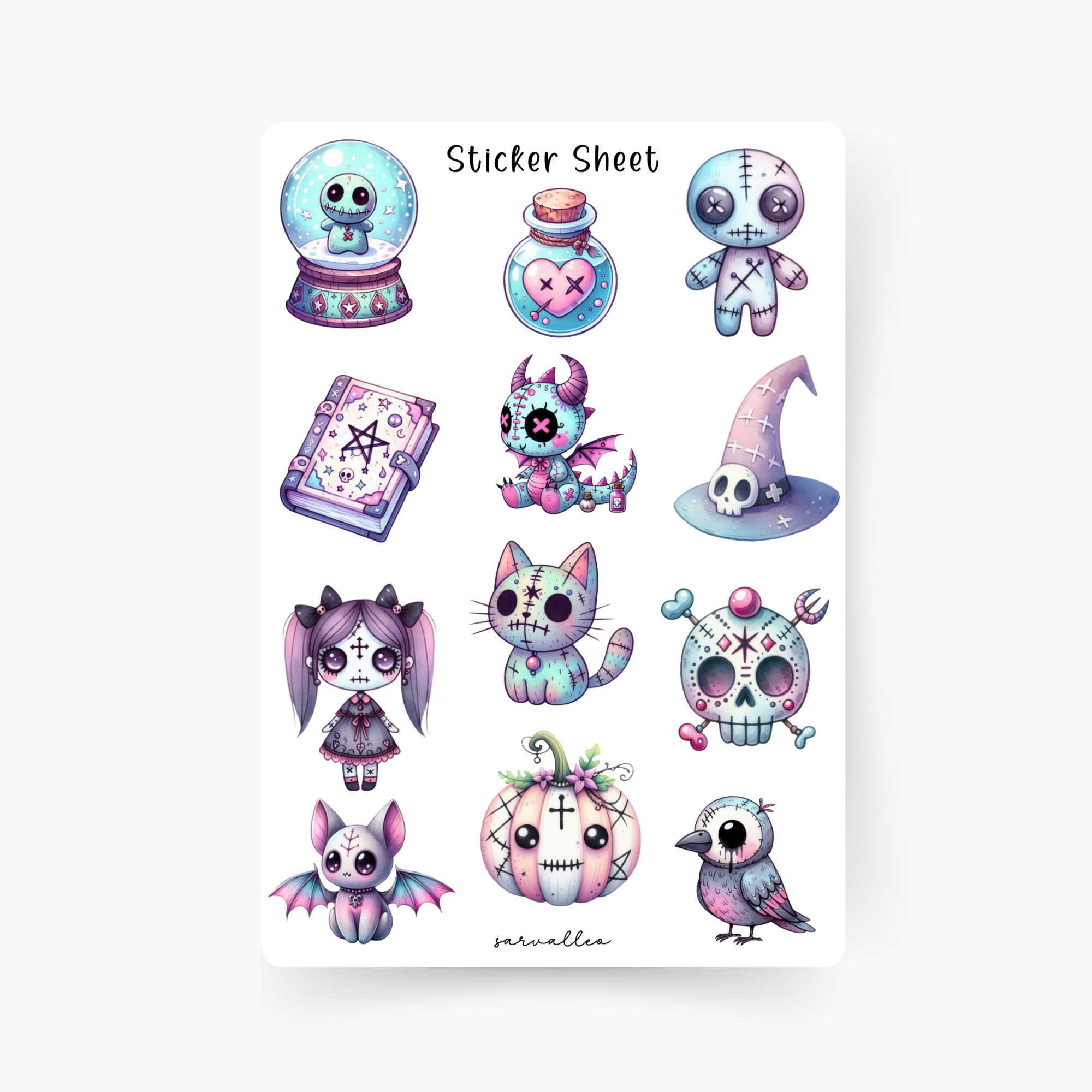 Cute Halloween Pastel Sticker Sheet