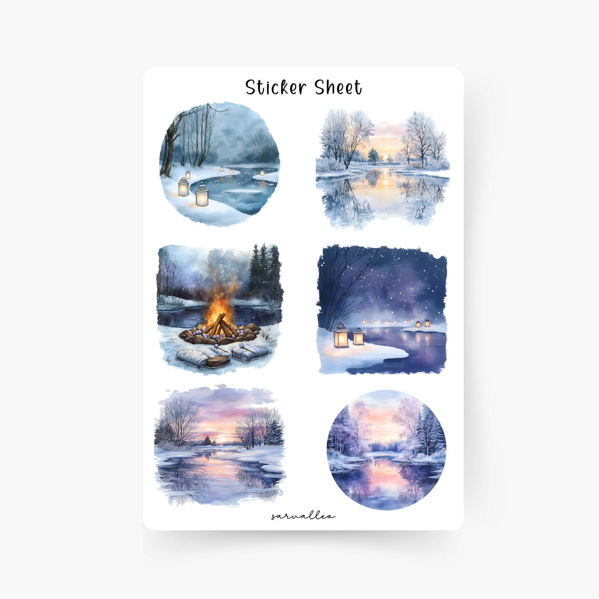 Winter Landschaft Sticker Sheet